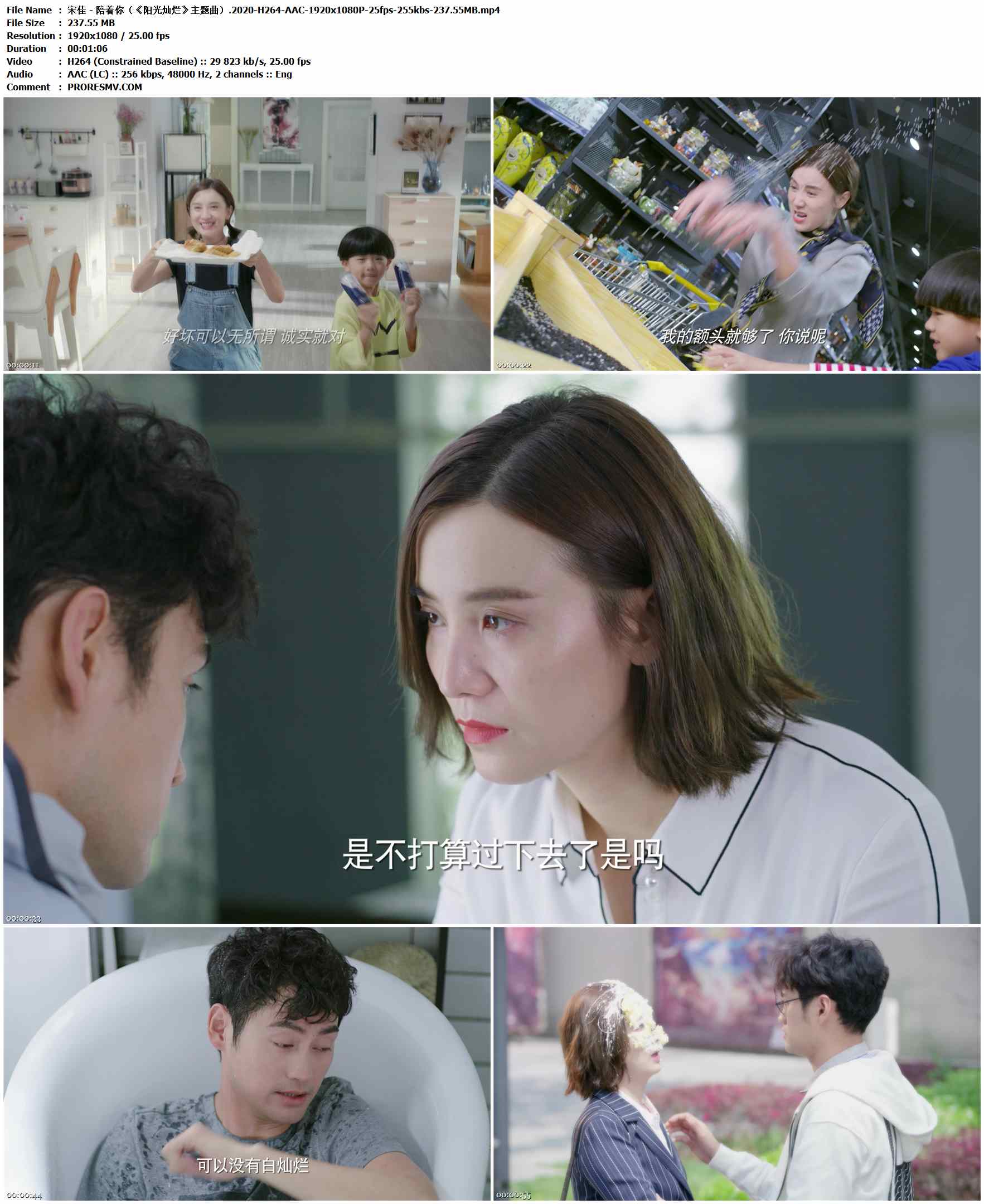 宋佳 - 陪着你（《阳光灿烂》主题曲）.2020-H264-AAC-1920x1080P-25fps-255kbs-237.55MB官方MV_高清MV